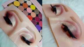 Viral Makeup Practice Board Eye Mask Demo Should buy or not || Smokey Glitter Eye Makeup Tutorial