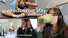 GET PRODUCTIVE WITH ME | learning a new language, closet cleanout, workouts, + more
