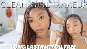 MY CLEAN GIRL MAKEUP TUTORIAL *For Beginners* STEP BY STEP OILY SKIN HACKS + LONG WEAR MATTE LOOK