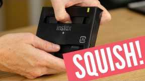 What happens when you squish instant film?