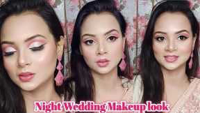 Winter Glowy🌟Night Wedding Guest  Makeup look/Pink Eyes👀Cut Crease Look/Lipstick Hacks/Rupali keshu