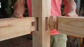 Extreme Special Traditional Hidden Lock Japanese Joints, How to Connect 3 Wood Without Nails