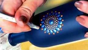 Simple Mandala Art tutorial for Beginners | Easy Dot Art using Metallic paint
