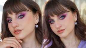 purple smokey eye makeup tutorial