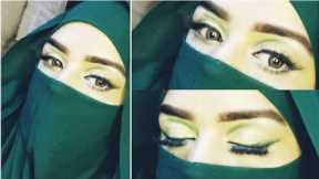 green 💚. silver shimmer cut crease eye makeup tutorial makeup💄by @learningwithifzshi do subscribe