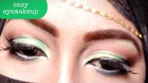 Half cut crease green eyemakeup look// mehndi look eye makeup #learningwithShilpa #eyemakeup #makeup