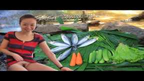 Yummy Cooking sour soup with weather spinach​​  Eating Delicious