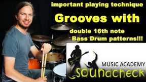 How to play double patterns on the bass drum - Learn the correct technique for busy grooves on drums
