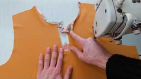 educational program.  Neck stitching with buttons and buttonholes for beginners