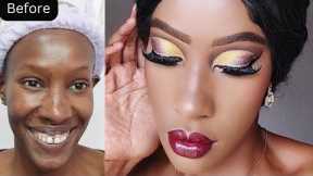 FULL GLAM MAKEUP TUTORIAL//💜💛PURPLE+GOLD EYESHADOW TUTORIAL