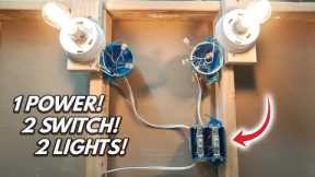How To Wire 2 Single Pole Switch Inside 2 Gang J-Box To Light Fixture (2022) | DIY Beginner Tutorial