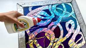 DISHSOAP ACRYLIC POUR TANGLED FLUIDART painting step by step for beginners