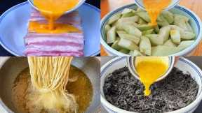 Don't Fry The Eggplant, Just Throw It Into 2 Egg Liquids. It's Nutritious, Healthy And Delicious！