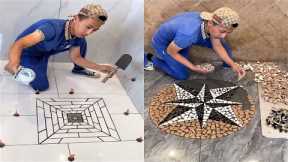 Young Man with great tiling skills -Great tiling skills -Great technique in construction PART 77.