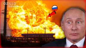 8 MINUTES AGO! BIG EXPLOSION! 3 Russian Warehouses Full of Ammunition were Blown Up!