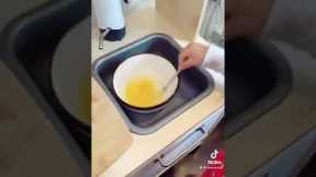 My 1 year makes an healthy breakfast for her dad! #eggs #breakfast #shorts #texykitchen