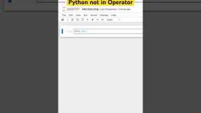 Easy code # not in Operator# Python for beginners#pythontutorial #coding #python