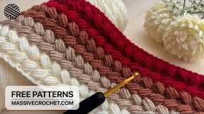 VERY EASY Crochet Pattern for Beginners (1 ROW REP)!⚡️👌 Crochet Stitch for Baby Blanket & Bag