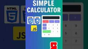 Build a Simple Calculator App with HTML, CSS & JavaScript | Beginner Web Project #shorts #shortvideo