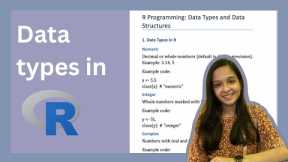 #2 Data Types in R Programming - R tutorial for beginners