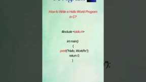 C Program Hello World | C Programming for Beginners | First C Code #shortsfeed #shorts #learntocode