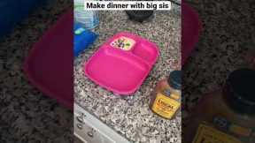 Dinner with sister ! #kids #cooking #dinner #easydinner #kidfood #shorts #easy #meals #foryou #mom