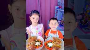 Children make a delicious and healthy vegetable omelette #trending #recipe #viral #food #cooking