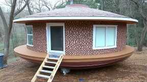 Old Man Builds JAPANESE ROUND CABIN and Adds a CONTAINER WORKSHOP | Start to Finish by @Bochi-Hut