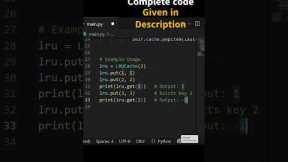 Implement LRU Cache | OrderedDict | Python Coding for Beginners #python #programming #shorts #coding