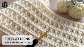 SUPER EASY Crochet Pattern for Beginners! 💛 LOVELY Crochet Stitch for Baby Blanket, Bag & Scarf