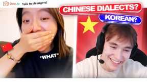 White Boy Goes CRAZY With Tongue 🤯 (Mandarin, Korean, Chongqing & Sichuan dialects...)