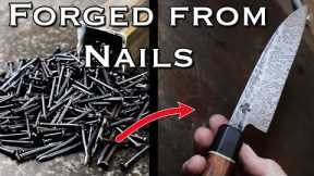 Forging a Petty Knife from Masonry Nails | Canister Damascus Build