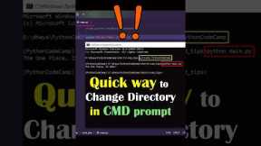 Change Directory in CMD in Just 3 Letters | CMD Trick for Beginners 🐍🔥