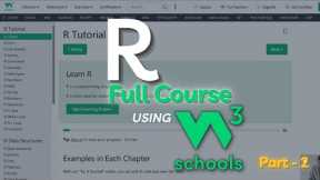 W3Schools R Programming Tutorial for Absolute Beginners (Part-2) | R Programming using W3Schools