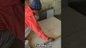 Tile Mason Skill Training Video.#tiles #mason #interview #video #construction 💟✅