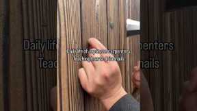 【Japanese carpenter  at work】Teaching how to drive nails