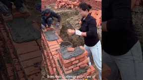 The Rising Wall: A Woman's Steady Hand in Masonry 🏗️❤️